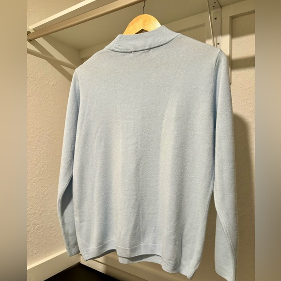 Allison Daley Baby Blue Mock Neck Sweater Women's M - Picture 3 of 4